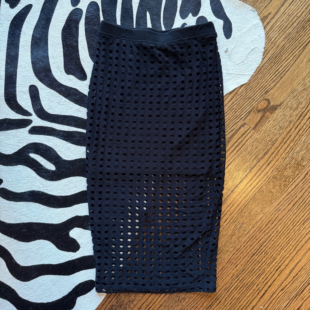 Alexander Wang Black Cutout Pencil Skirt